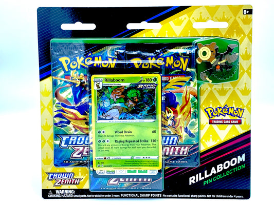 Pokémon Crown Zenith: Rillaboom Pin Collection 3-Pack Blister