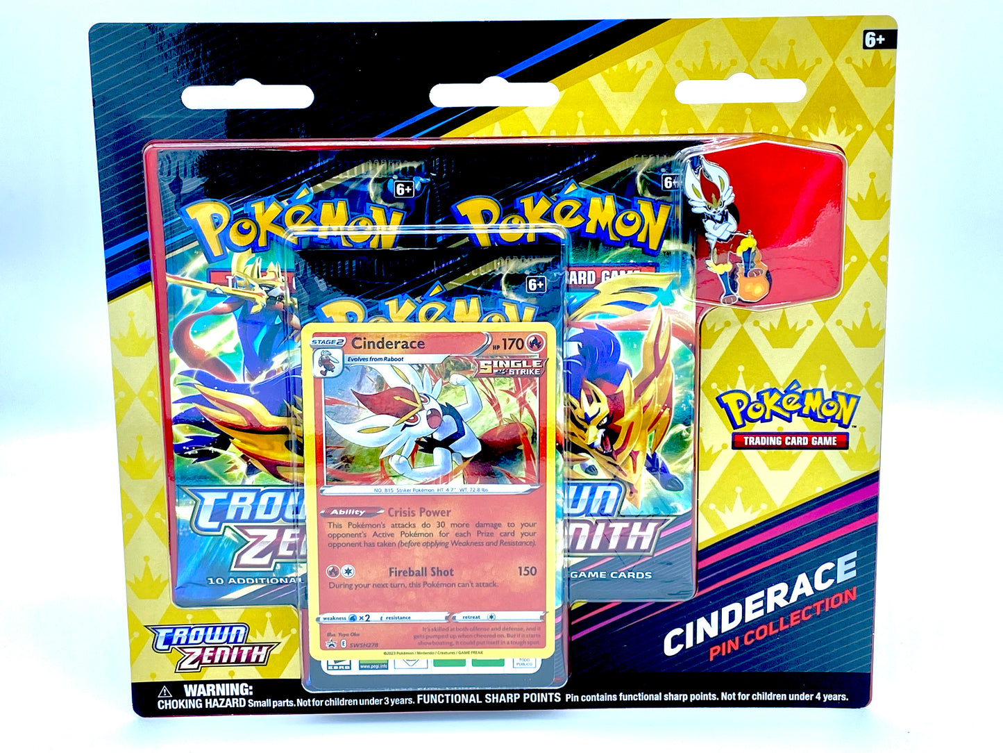 Pokémon Crown Zenith: Cinderace Pin Collection 3-Pack Blister - EN