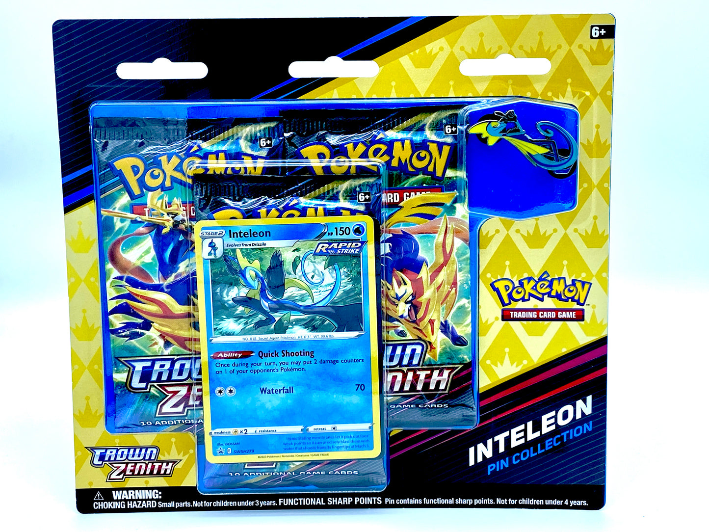 Pokémon Crown Zenith: Inteleon Pin Collection 3-Pack Blister - EN