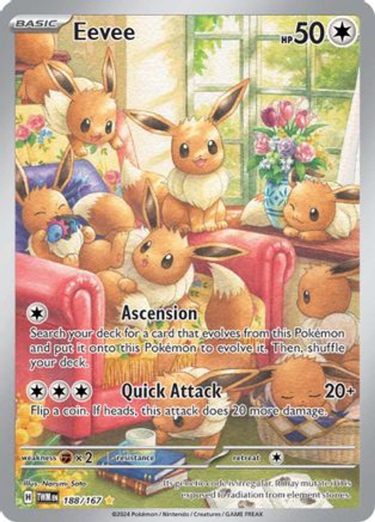 Eevee 188/167 Pokémon TCG Twilight Masquerade Einzelkarte Illustration Rare Englisch - Near Mint
