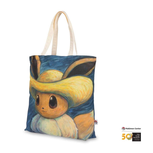 Pokémon Center × Van Gogh Museum: Eevee Inspired by Self-Portrait with Straw Hat Canvas Tote Bag