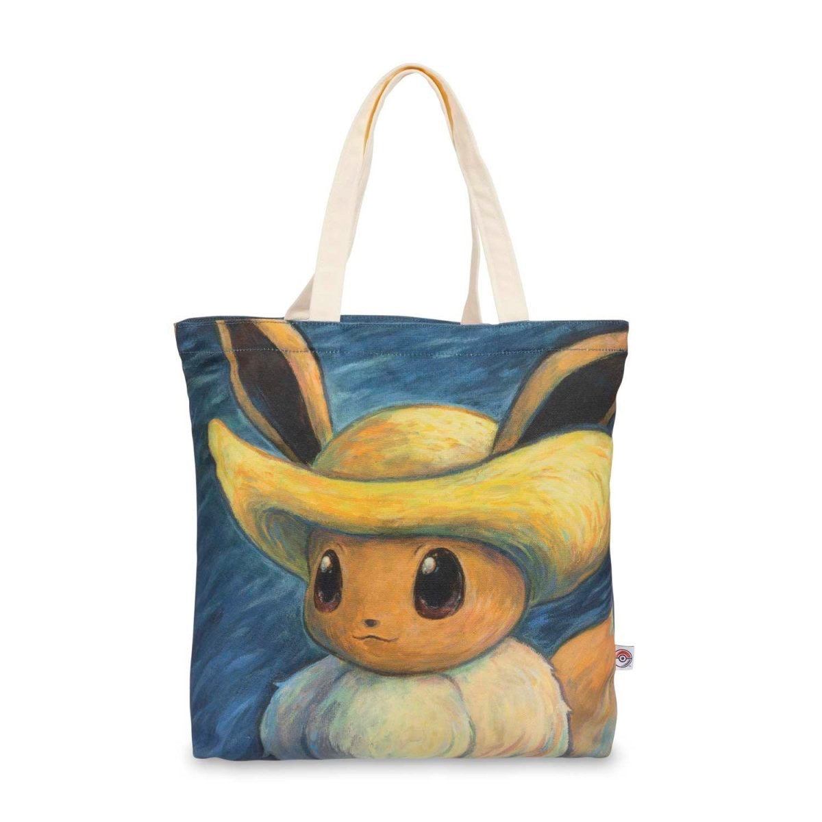 Pokémon Center × Van Gogh Museum: Eevee Inspired by Self-Portrait with Straw Hat Canvas Tote Bag