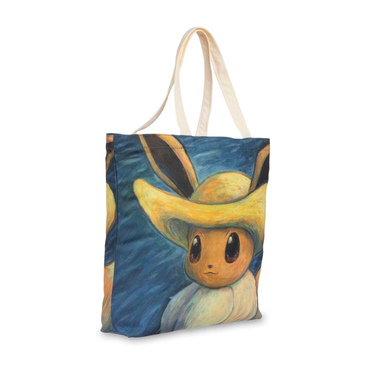 Pokémon Center × Van Gogh Museum: Eevee Inspired by Self-Portrait with Straw Hat Canvas Tote Bag